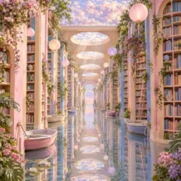 flooded library
