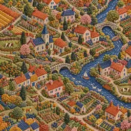 stitched village