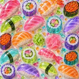 glass sushi