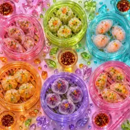 glass dim sum